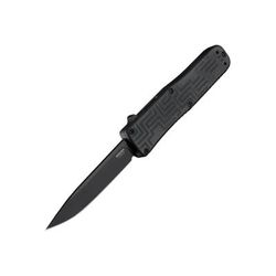 Hogue HK Hadron Automatic Folding Knife 3.375in 154CM Stainless Clip Point Blade Black PVD Matte Black Handle 54010