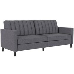 Divano letto 3 posti in effetto lino grigio