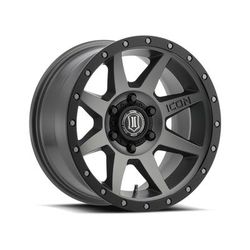 ICON Vehicle Dynamics Wheel Aluminum Titanium, nan, Lifetime Limited Warranty - 2-year Poweder Coat Finish ICNWH1817858347TT