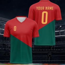 TEMU Portugal Customise Your Own Jersey, Men' Team Club Training V-neck Football Jersey Tops Front And Back Printed Daily Casual Party Gathering