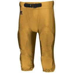Russell Athletic F2562M Deluxe Game Football Pant in Gold size Small | Nylon/Spandex Blend