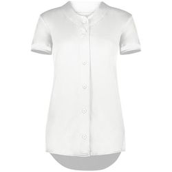 Augusta Sportswear 6920 Athletic Girls Cutter+ Full Button Softball Jersey T-Shirt in White size Large | Polyester/Spandex Blend