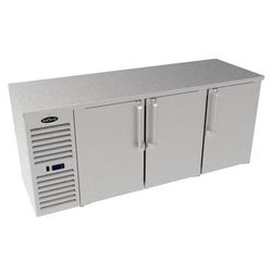 Krowne LS72L-SSS 72" Bar Refrigerator - 3 Swinging Solid Doors, Silver, 115v