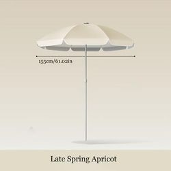 TEMU Outdoor Silvery Glue Sun Protection And Heat Insulation Round Umbrella, Portable Sunshade Umbrella, Suitable For Beach, Camping, Garden