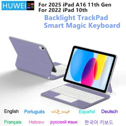 HUWEI Magic Keyboard for Apple iPad 11th Case 2025 iPad A16 11th Generation 11 inch 10th Smart Cover With Multi-Touch Trackpad