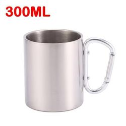 TEMU 200/300ml Stainless Steel Cup For Camping Traveling Outdoor Cup With Handle Picnic Water Mug Outdoor Cup