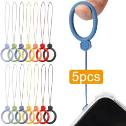 1/3/5/10Pcs Silicone Mobile Phone Hanging Ring Anti-Lost Straps Lanyard for iPhone Xiaomi Samsung AirPods Case Holder Pendant 10