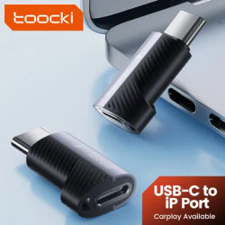 Toocki PD 60W iP Interface To Type C Adapter For iPhone 16 15 Pro Max Macbook iPad USB-C Male Converters USB 2.0 Data Transfer