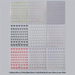 TEMU 9pcs Valentine's Day Metallic Bow Nail Art Stickers Sparkling Golden Silvery Laser Bowknot Design Y2k Luxurious Self-adhesive Sliders Decals Decorations For Elegant