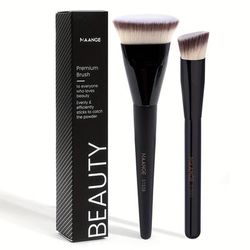 TEMU 2pcs Face Brush, Foundation Brush, Blush Brush, Concealer Brush, Triangular Head Concealer Brush, Soft Bristles, Travel Portable, Kabuki Makeup Brush