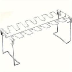TEMU Stainless Steel Chicken Leg & Wing Rack, Foldable Vertical Roaster Stand For Grills, Smokers - Bbq Grill Accessories For Picnics, Camping - Oven, Kitchen Compatible, Food-safe, - 1 Piece