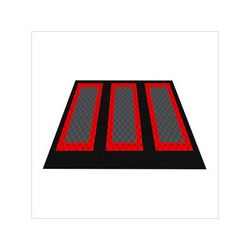 Swisstrax Ribtrax Pro Three Car Garage Floor Tile Mat (Jet Black / Racing Red / Slate Grey)