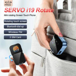 SERVO i19 Rotate Touch Screen Phone 2G 2 SIM 1.69"Display Magic Voice Flashlight FM Radio 90 ° Rotating Screen Mini Phone Mirror