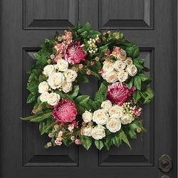 Arden Protea and Apple Blossom Wreath - Frontgate