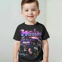 2025 3D imprimé dessin animé camion monstre confiture bébé vêtements pour garçons et enfants âgés de