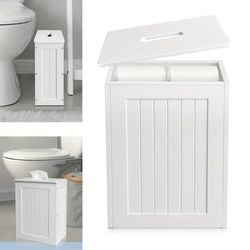TEMU Free Standing Bathroom Storage Cabinet White Toilet Paper Roll Holder , Storage Unit, Toilet Roll Paper Cabinet, Compact Shaker, Cleaning , Dayplus, Toilet Paper Storage Containers