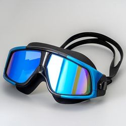 TEMU Professional Large Frame Swimming Waterproof Soft Silicone Goggles Unisex