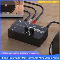 TEMU Vinyl Record Player Preamp With Trs Headphone Jack & Rca – Mini Stereo Audio Amplifier For Turntables, Usb Powered, 36v Max Working Voltage, For