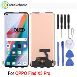 OLED LCD Screen For OPPO Find X3 Pro, LCD Display Touch Screen Digitizer Replacement Part, Support Fingerprint Identification
