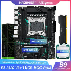 MACHINIST X99 Motherboard LGA 2011-3 Xeon E5 2620 V3 CPU Processor Kit DDR4 16GB 2400MHz RAM Combo NVME M.2 Dual Channel X99-B9