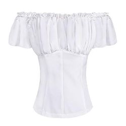 Retrò Vintage Rococò Rinascimento Blusa / Camicia Pizzo Fiocco Tinta unica Costume Per donna Costumi da pirata Reale Mascherata Casual Quotidiano Adulti Blusa