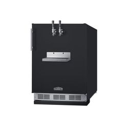Summit SBC58BFRTP 24" Front Tap Kegerator Commercial Beer Dispenser w/ 2 Keg Capacity - Black, 115v