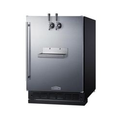 Summit SBC7BRSFRTP 24" Front Tap Kegerator Commercial Beer Dispenser w/ 2 Keg Capacity - Stainless, 115v, Silver