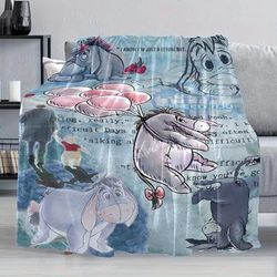 TEMU 1pc Flannel Blanket - Super Soft Lightweight Throw With Whimsical Pastel Illustrations, Style For Home, Office, Travel & Picnics, Blanket, Design, Durable