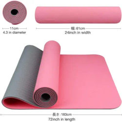 RUISIDA TPE Yoga Mat 180x57x0.6cm - Non-Slip Wear-Resistant Home Gym Mat Quiet Portable Design for Yoga Studios