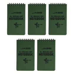 "TEMU 1/2/5pcs All Weather Waterproof Notebook - Tactical Pocket Size 3"x5" Military Green, Suitable For Outdoor Activities, Hiking, Camping And Emergency Recording"