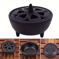 TEMU Cast Iron Small Burner Incense Wax Melts Log Fire 8.5cm
