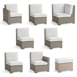 Small Palermo 8-pc. Modular Set in Dove Wicker - Standard, Rain Brick - Frontgate