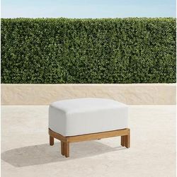 Porticello Ottoman in Natural Teak - Coachella Taupe - Frontgate