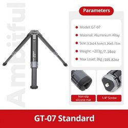 TEMU Ambitful Gt-03/gt-07 Aluminum Alloy Mini Tripod With Gimbal Mount, Universal 1/4 Screw Thread, Portable Desktop Tripod, Low , With For Camera & Phone