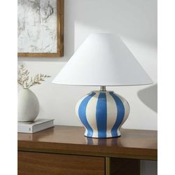Montereale 15"H x 15"W x 15"D Modern Blue/White/Translucent Table Lamp - Boutique Rugs