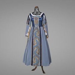 Medievale Rinascimento Vestito Abiti da Ballo Abito Vichingo Cavaliere Celtico Costume Per donna Reale Halloween Carnevale Mascherata Performance LARP Fiera Rinascimentale Adulti Vestito