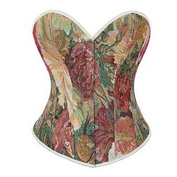Rococò Completo Mascherata Corsetto Overbust Cosplay Jacquard Controllo della Pancia Push-Up Jacquard Costume Per donna Reale Mascherata Feste Carnevale di Venezia Adulti Corsetto