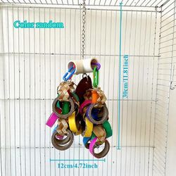 TEMU 24-pack Parrot Chew Rings, Shredded Paper Toys For Birds, Paper Chewing Rings For Parakeets, Conures, And , Cage Hanging Bird Foraging Toy