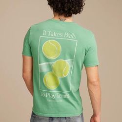 Lucky Brand Lucky Tennis Tee - Men's Clothing Tops Shirts Tee Graphic T Shirts in Green Spruce, Size XL