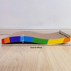 TEMU 1pc Durable Corrugated Cardboard Cat Scratcher - , No-mess Claw Grinding Toy For Cats, Sturdy & Fun Interactive Play Surface, Cat Toys