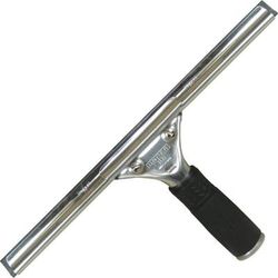 Unger 12" Pro Stainless Steel Complete Squeegee - 12" Blade - Non-Slip Grip, Ergonomic - Black, Silver - 10 / Carton