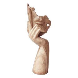 Seductive Gaze,'Balinese Hibiscus Wood Sculpture Hand-Carved'