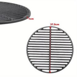 TEMU Reusable Cast Iron Bbq Grill Net - Round Grid Design, 38x38cm/ 46x46cm, Parties & Outdoor Cooking, Accessories