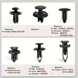 TEMU 200pcs Car Set - Plastic Clips & Bumper Rivets, 6mm-10mm Sizes, For , For Ford, For & All - Essential Auto Body Repair Kit, Car Clips