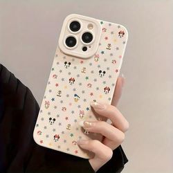 TEMU & Mouse Cartoon Cute Phone Case For Iphone 16/15/14/13/12/11 Pro/pro Max/plus, Lens Protection, Protective Phone Cover, Gifts For Men And Women