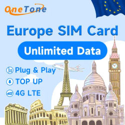 Europe Prepaid Data SIM Card Unlimited 4G data Plug-and-play UK Spain France Turkey SIM Card only support eSIM