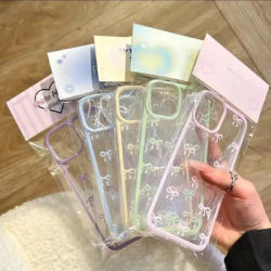 Candy Color Bow-knot Clear Soft Case Compatible For Samsung A15 A06 A05s A16 A35 A05 A12 A03s A14