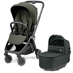 PEG City Loop Stroller + Pop Up Bassinet With Stand Bundle - Black / Metal / Metal