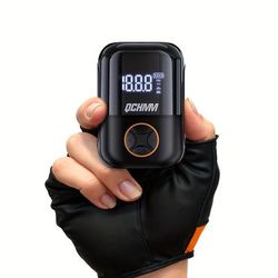 TEMU Compact Electric Air Pump, 150 Psi Ultra-small Bike Pump, Featuring Lcd Pressure Gauge And Rechargeable Type-c Battery, Suitable For Bicycles, Motorcycles, And .