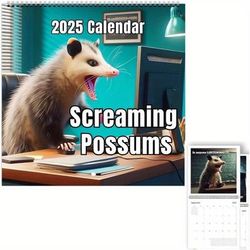 TEMU 1pc 2025 Funny Screaming Calendar Jan. - Dec. 12 Months Planner Gag Gift